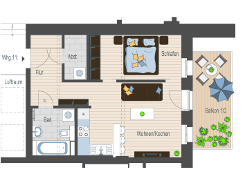 Wellenwerk IV - Wohnen am Cospudener See - Speicher & M&uuml;hle - Wohnung 11