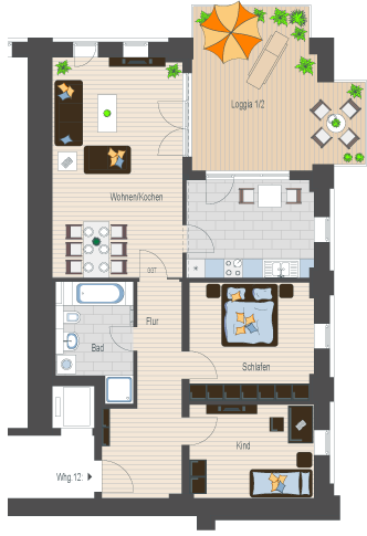 Wellenwerk IV - Wohnen am Cospudener See - Speicher & M&uuml;hle - Wohnung 12