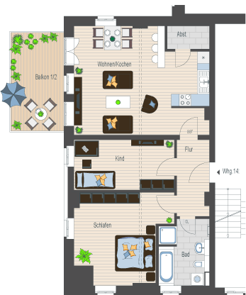 Wellenwerk IV - Wohnen am Cospudener See - Speicher & M&uuml;hle - Wohnung 14
