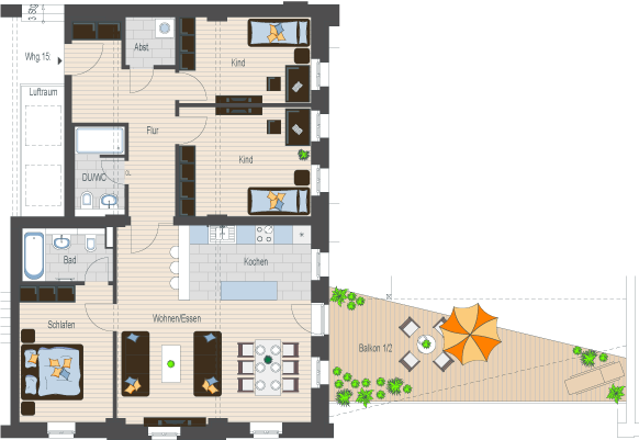 Wellenwerk IV - Wohnen am Cospudener See - Speicher & M&uuml;hle - Wohnung 15