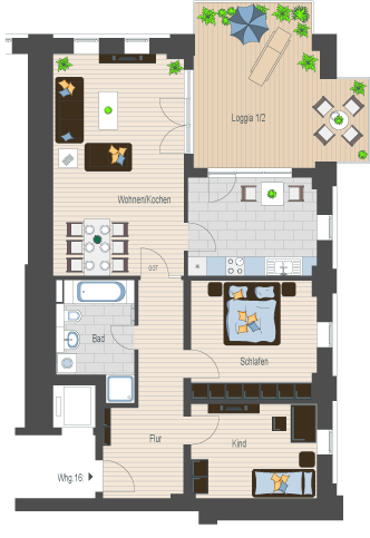 Wellenwerk IV - Wohnen am Cospudener See - Speicher & M&uuml;hle - Wohnung 16