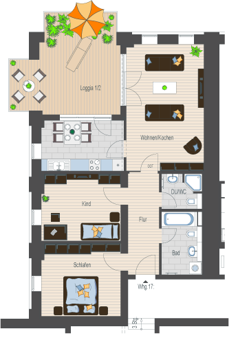 Wellenwerk IV - Wohnen am Cospudener See - Speicher & M&uuml;hle - Wohnung 17