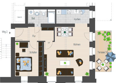 Wellenwerk IV - Wohnen am Cospudener See - Speicher & M&uuml;hle - Wohnung 2
