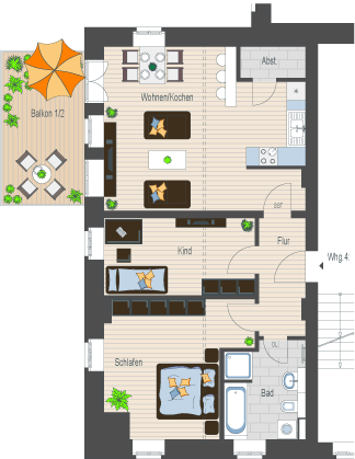 Wellenwerk IV - Wohnen am Cospudener See - Speicher & M&uuml;hle - Wohnung 4