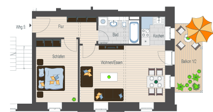 Wellenwerk IV - Wohnen am Cospudener See - Speicher & M&uuml;hle - Wohnung 5
