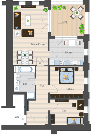 Wellenwerk IV - Wohnen am Cospudener See - Speicher & M&uuml;hle - Wohnung 7